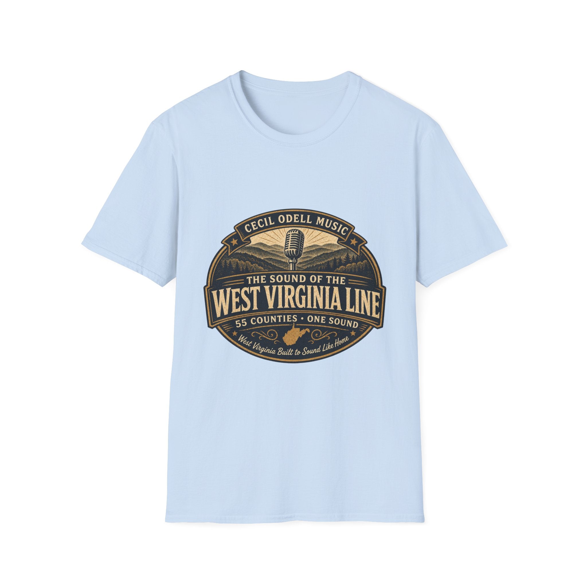 West Virginia Music T-Shirt: "Built to Sound Like Home" Vintage State Guitar Tee