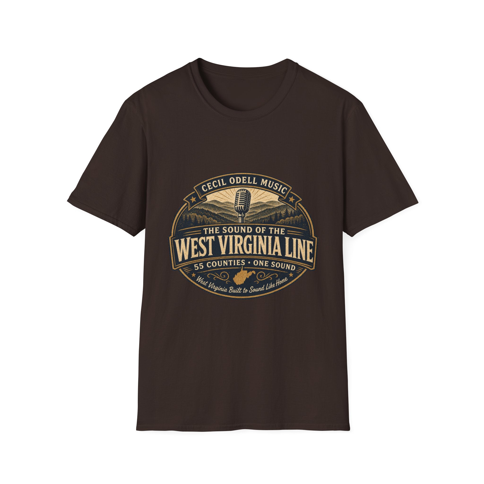 West Virginia Music T-Shirt: "Built to Sound Like Home" Vintage State Guitar Tee