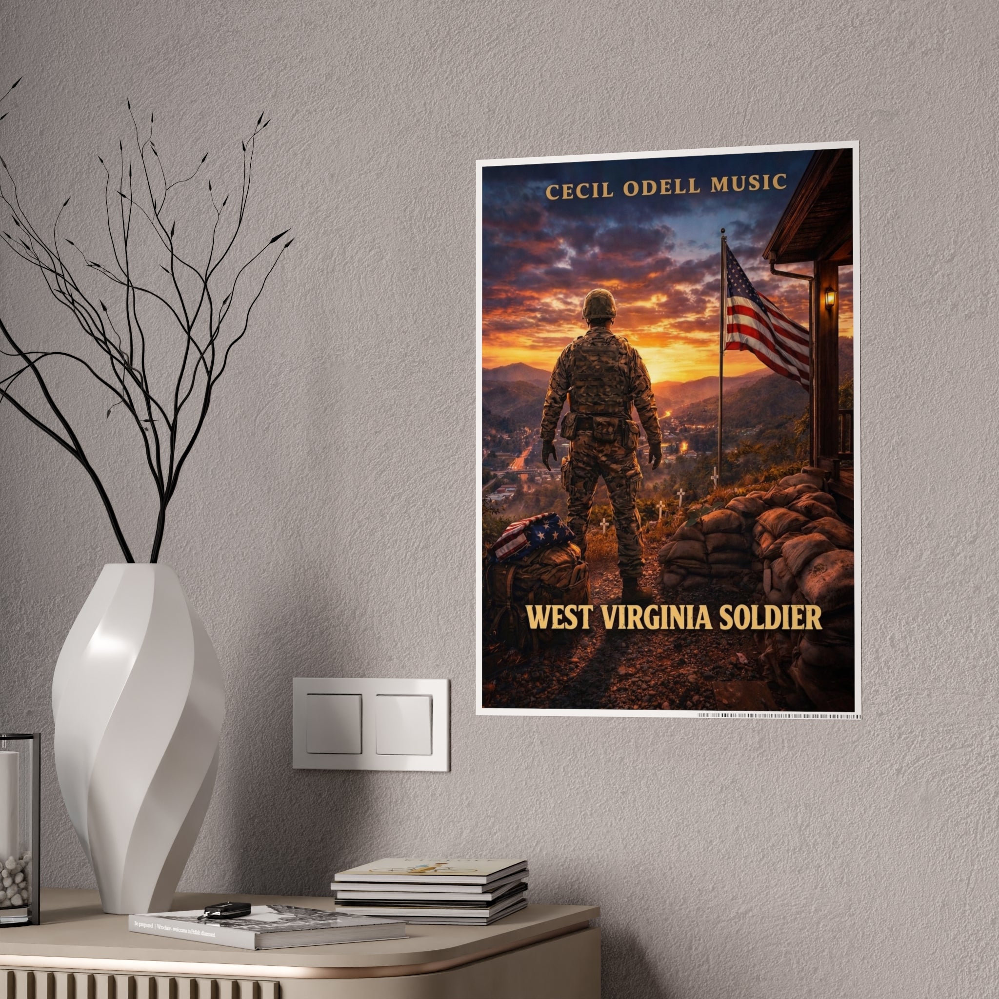 West Virginia Soldier Poster: Cecil Odell Music Patriotic Military Wall Art