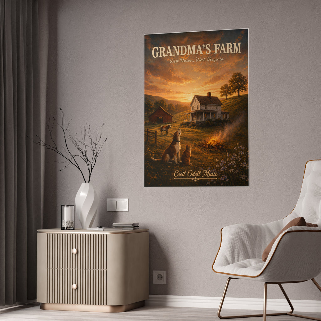 Grandma's Farm Poster Print: West Union West Virginia Rustic Country Wall Art