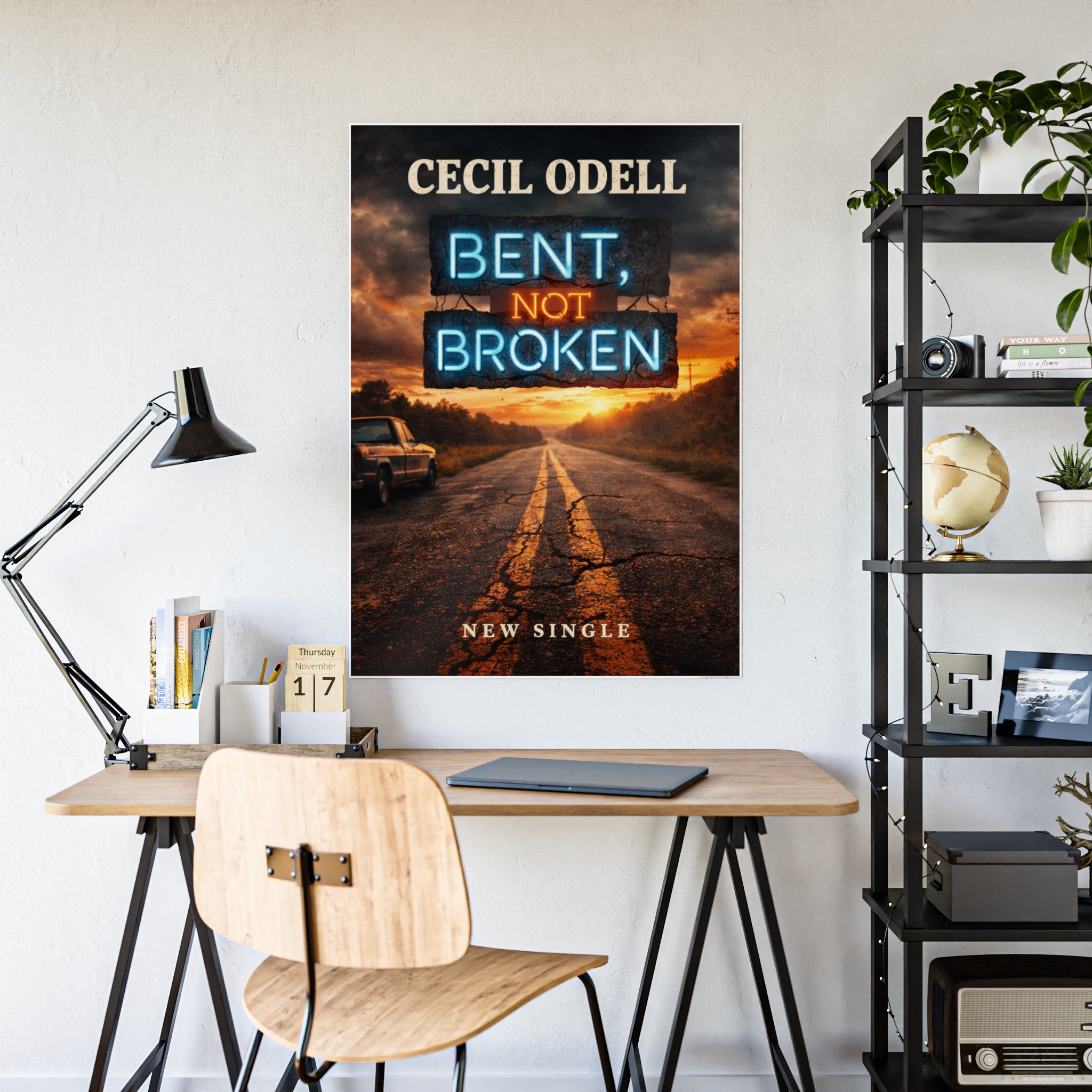 Bent Not Broken Gloss Poster: Cecil Odell New Single Promotional Art