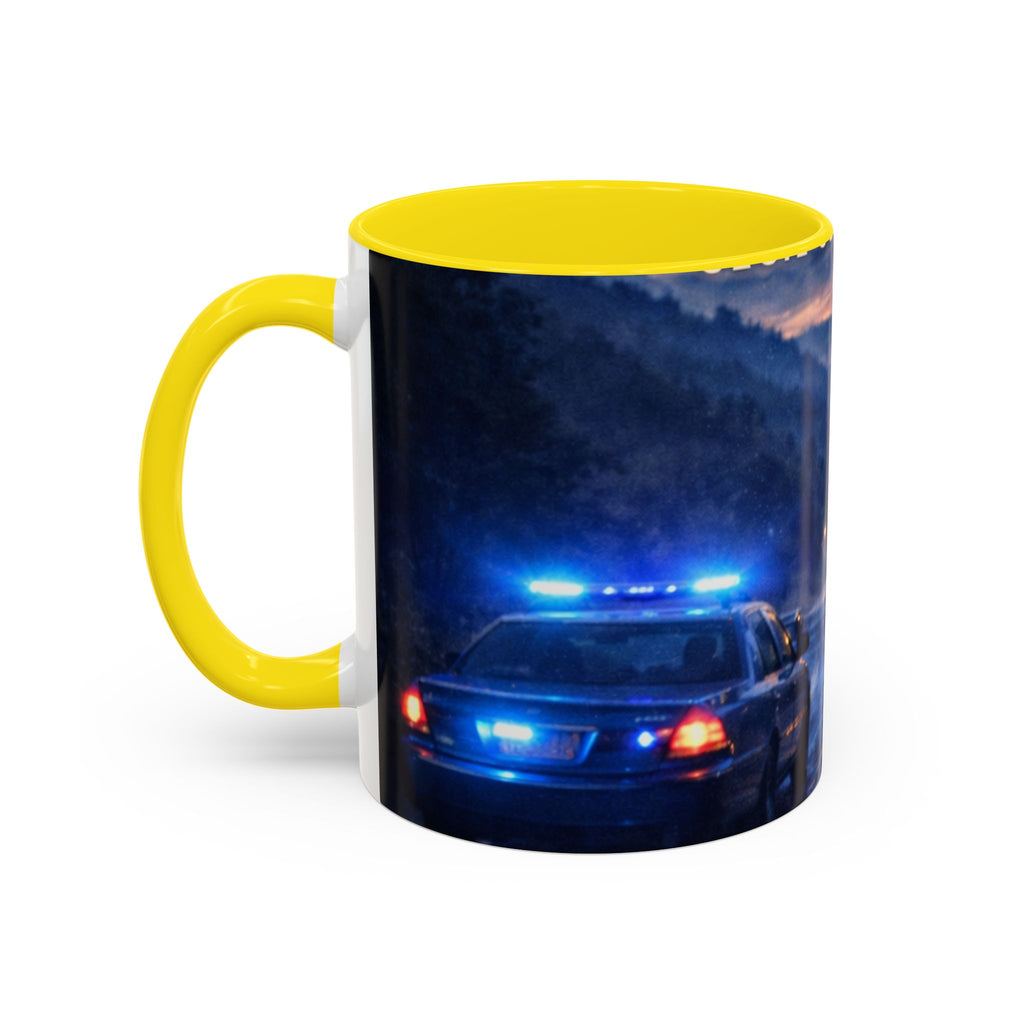 Trooper Night Patrol Coffee Mug: Rustic Western Lawman Scene (11/15oz)