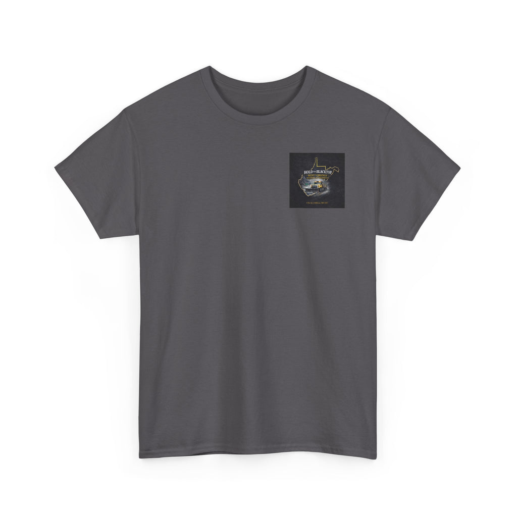 West Virginia 'Hold the Blacktop' Graphic Tee: Vintage Truck State Outline Music Shirt