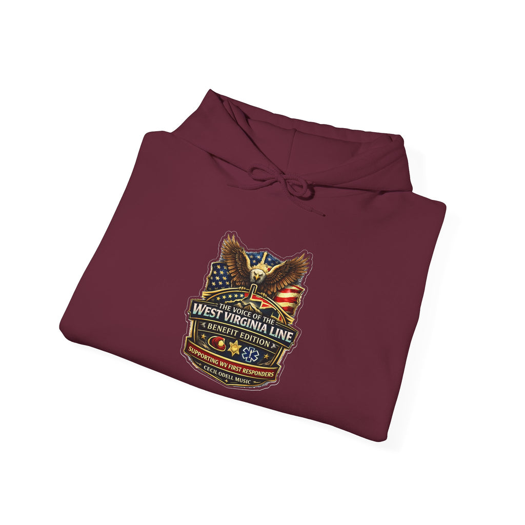 First Responder Hoodie: West Virginia Line Eagle & American Flag Tribute