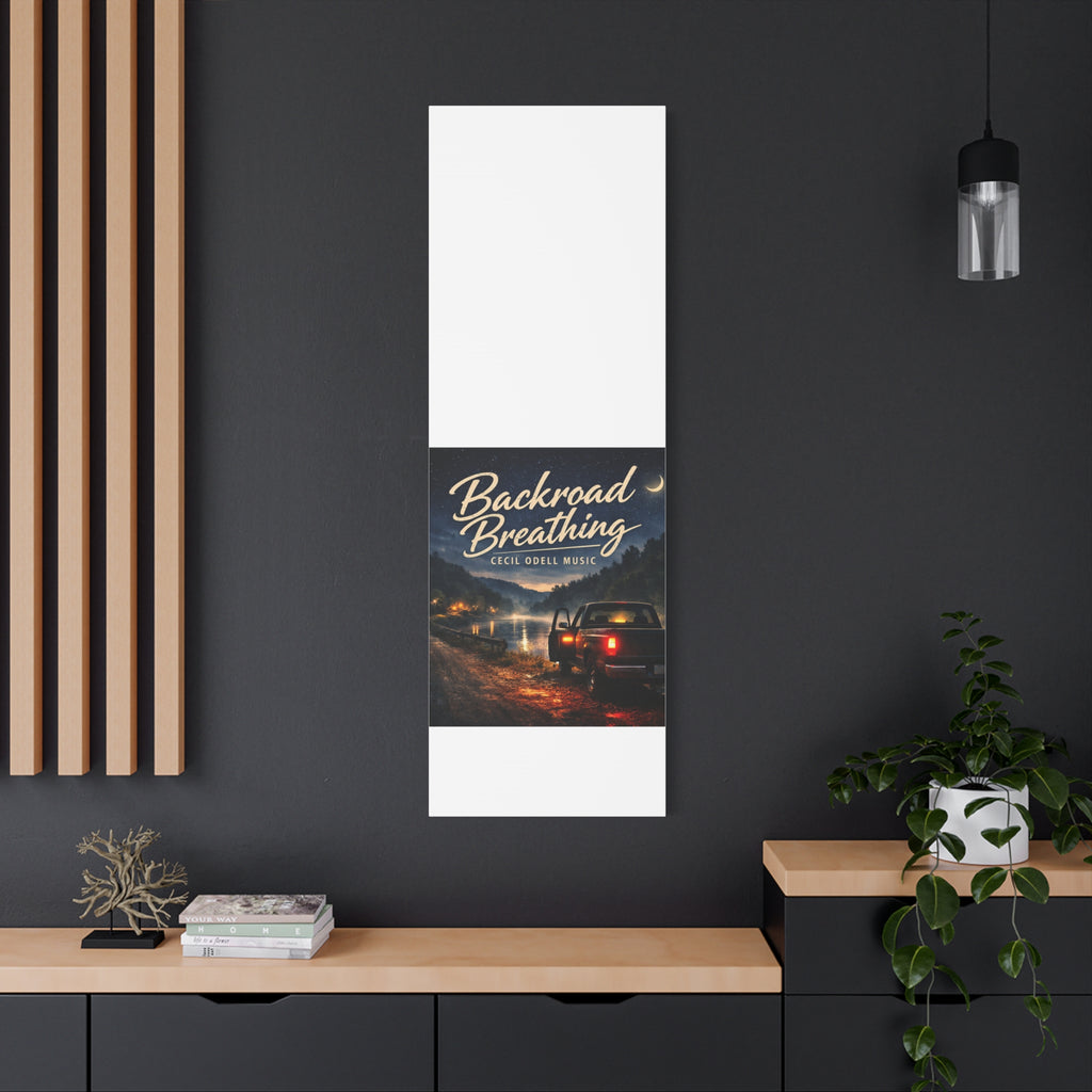 Backroad Breathing Matte Canvas Wall Art: Night Truck Landscape Music Print