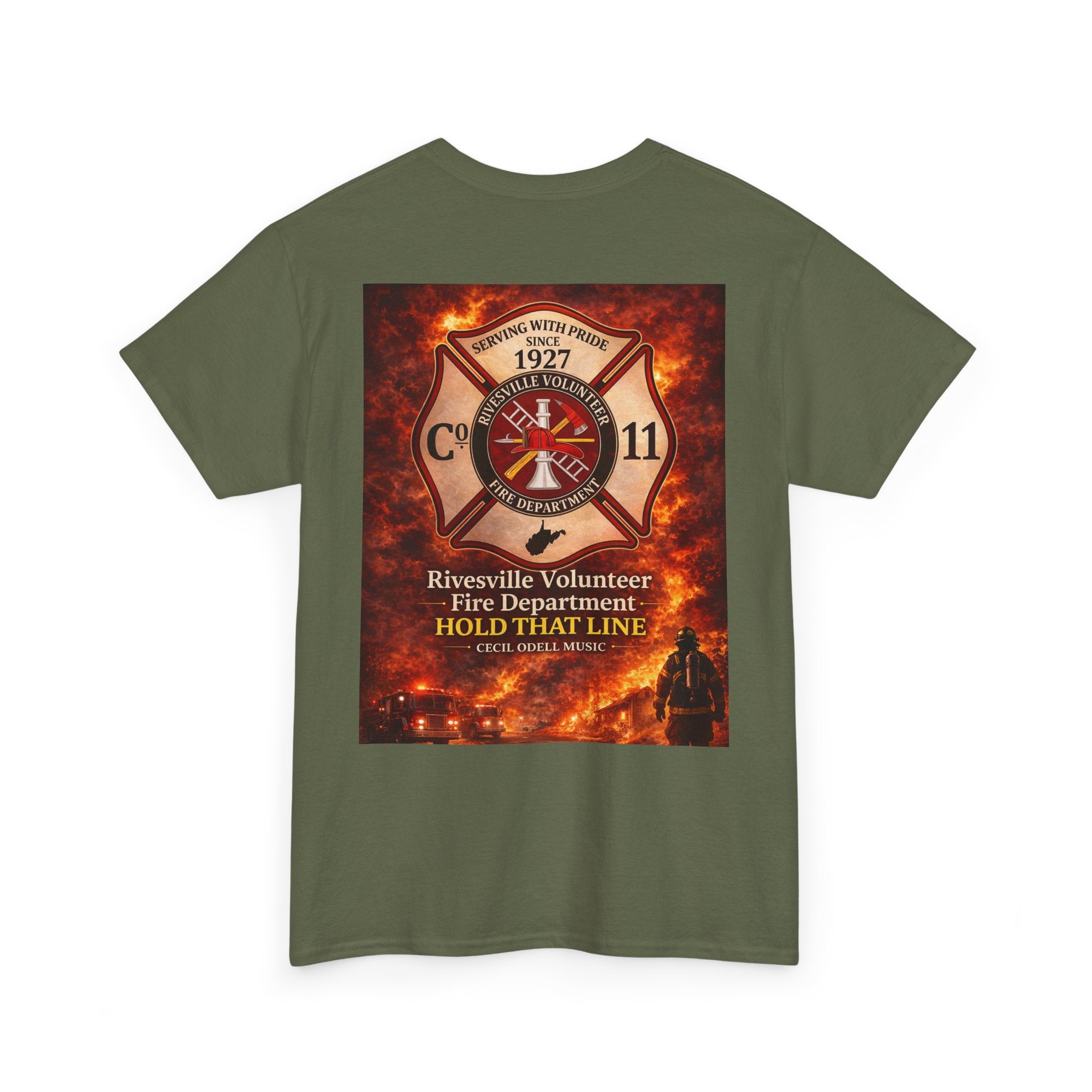 Firefighter T-Shirt: Rivesville Volunteer Fire Department “Hold That Line” Tribute Tee