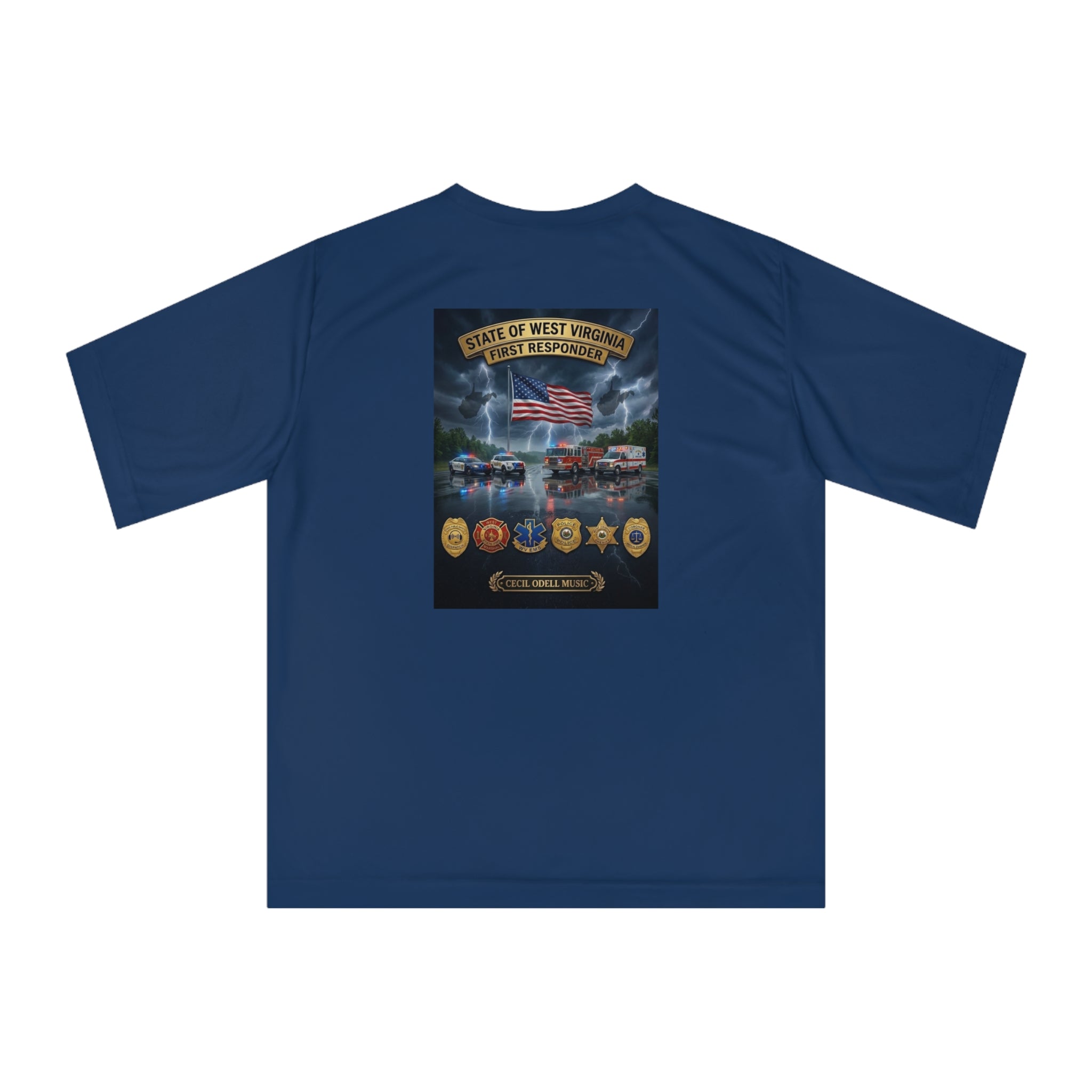 America 250th Birthday Performance T-Shirt: Patriotic Eagle & Badge Tribute