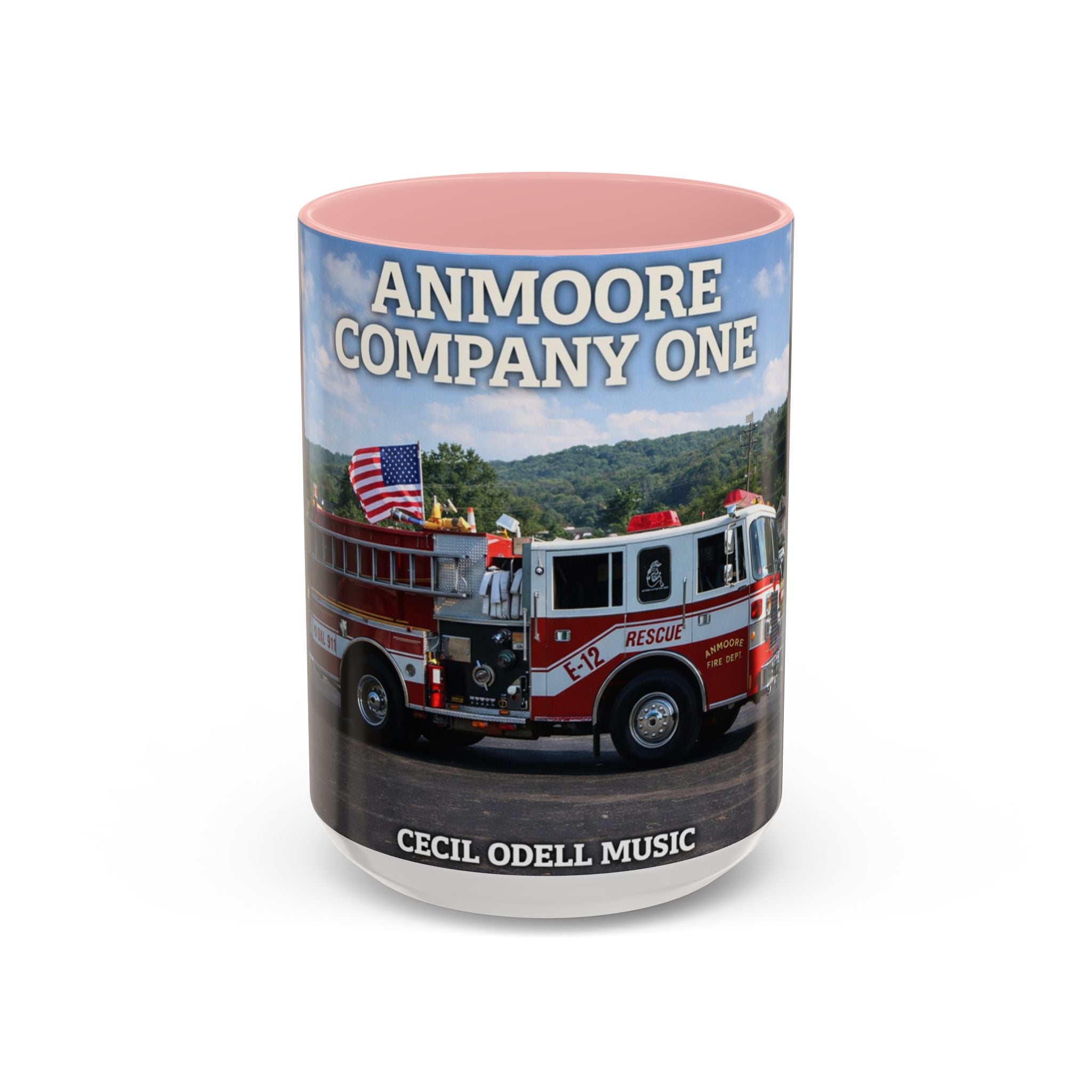 Fire Truck Coffee Mug: Anmoore Company One Tribute (Cecil Odell Music)