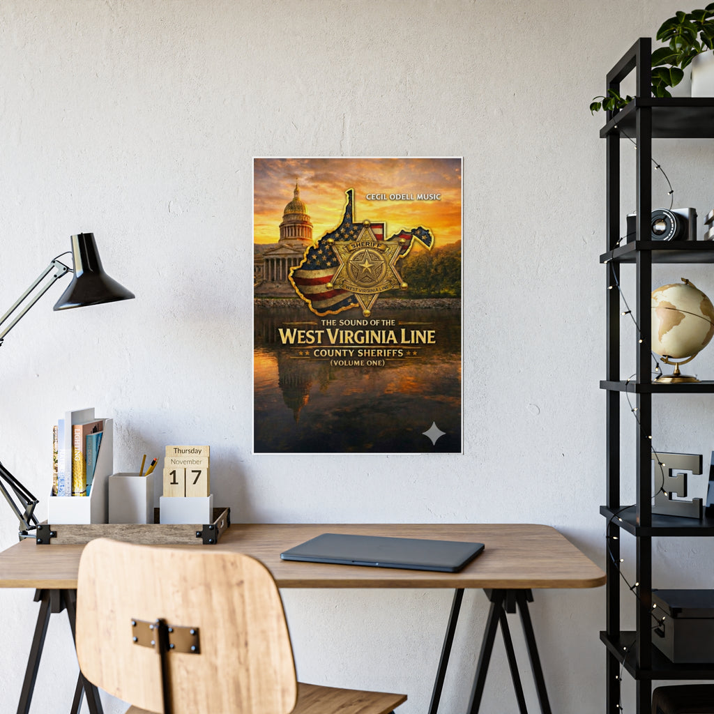 West Virginia Line County Sheriffs Poster: Gloss Music Print