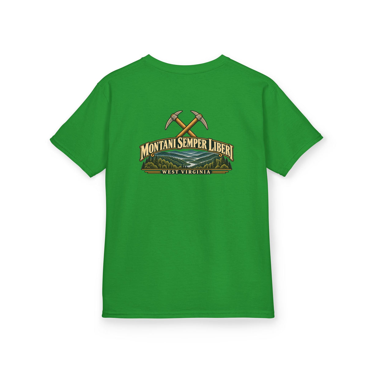 West Virginia Kids Tee — "Mountain Made" Scenic State Pride Shirt