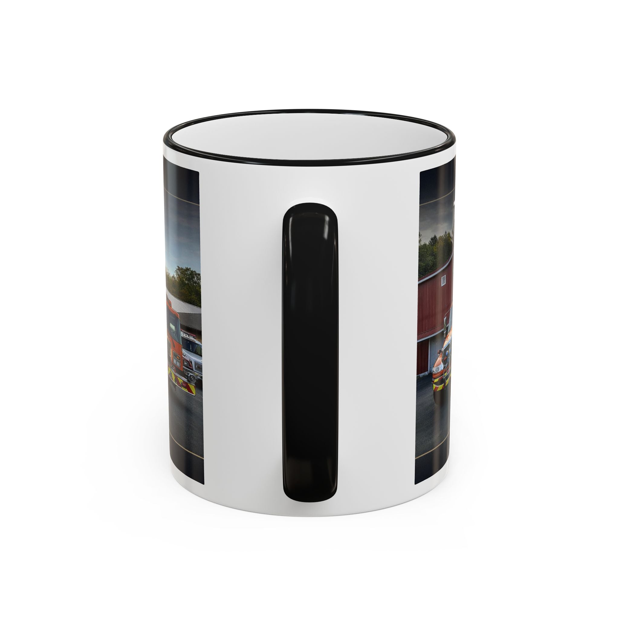 Fire Truck Photo Accent Rim Mug: "Cecil Odell Music" Volunteer Fire Department Tribute (11oz/15oz)