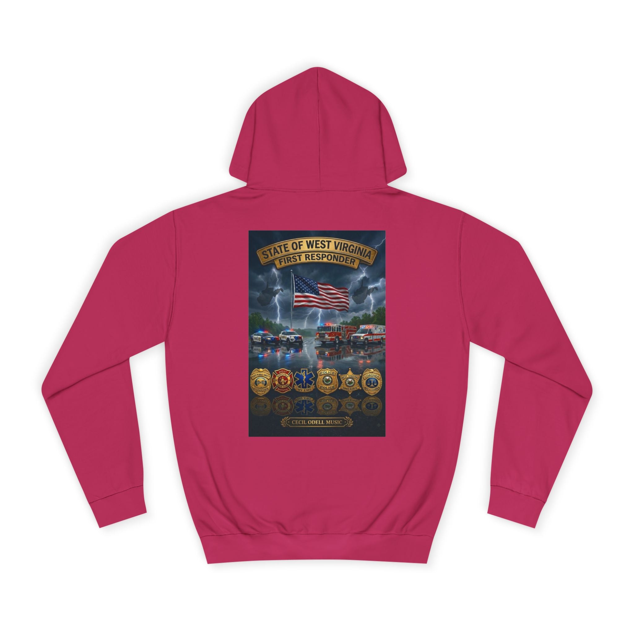 West Virginia Line Badge Hoodie: State & First Responder Tribute