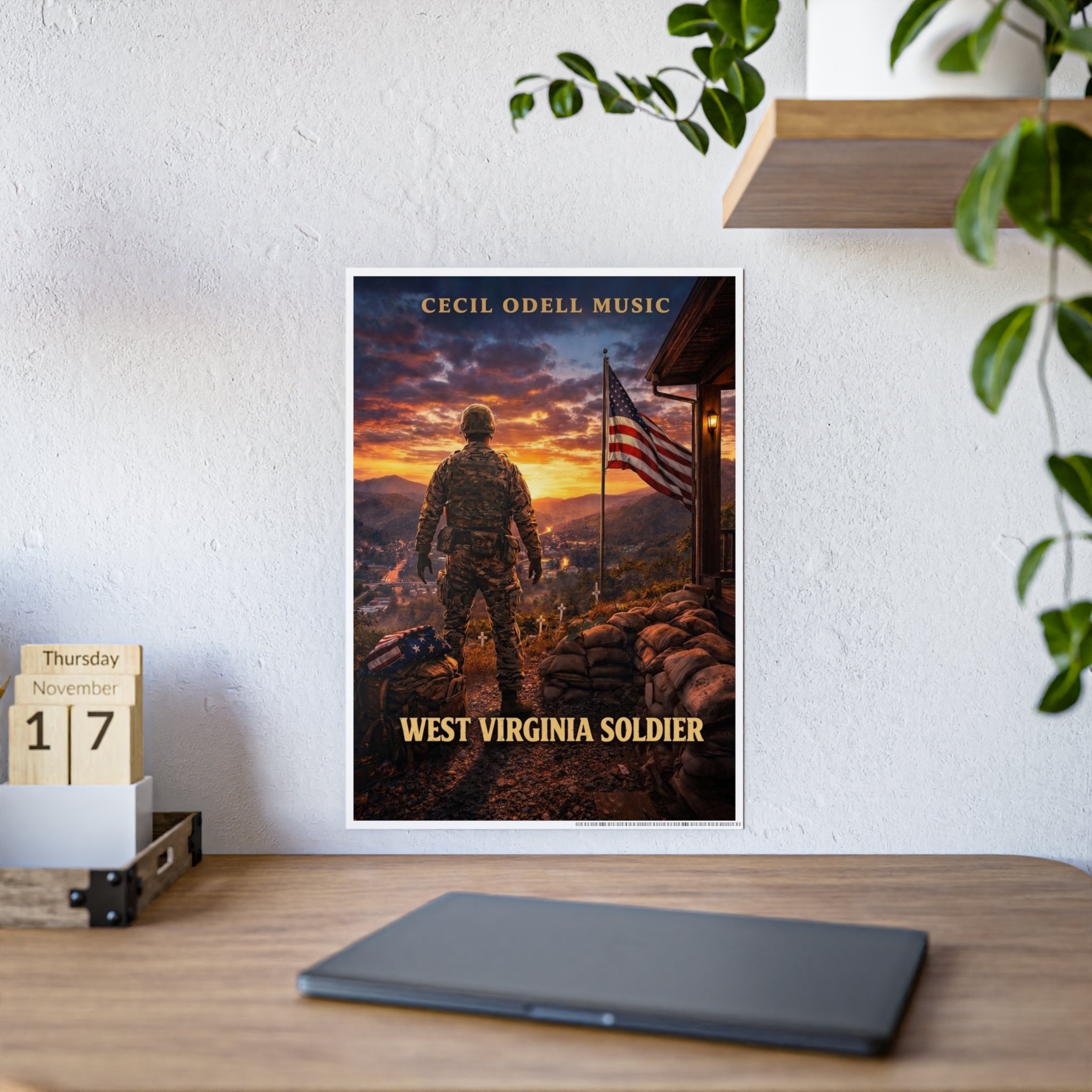 West Virginia Soldier Poster: Cecil Odell Music Patriotic Military Wall Art