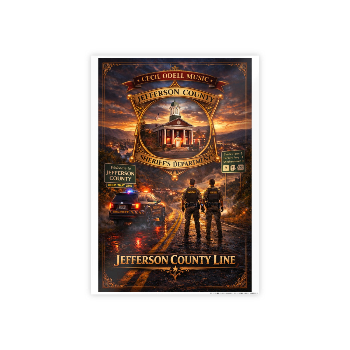 Jefferson County Line Police Poster: Sheriff’s Department Scenic Gloss Print