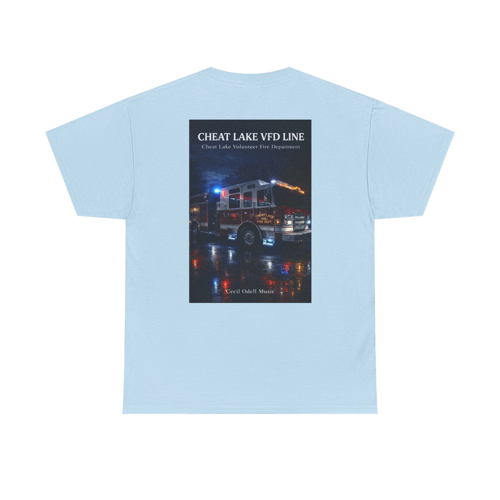 Firetruck Photo Tee: Cheat Lake VFD Line Volunteer Firefighter Shirt