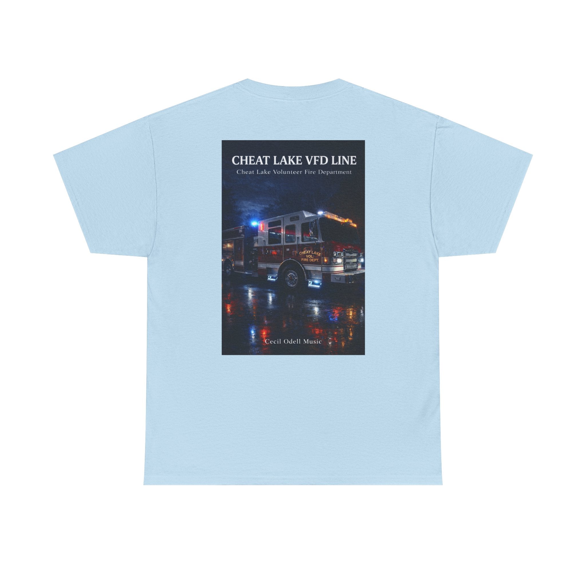 Firetruck Photo Tee: Cheat Lake VFD Line Volunteer Firefighter Shirt