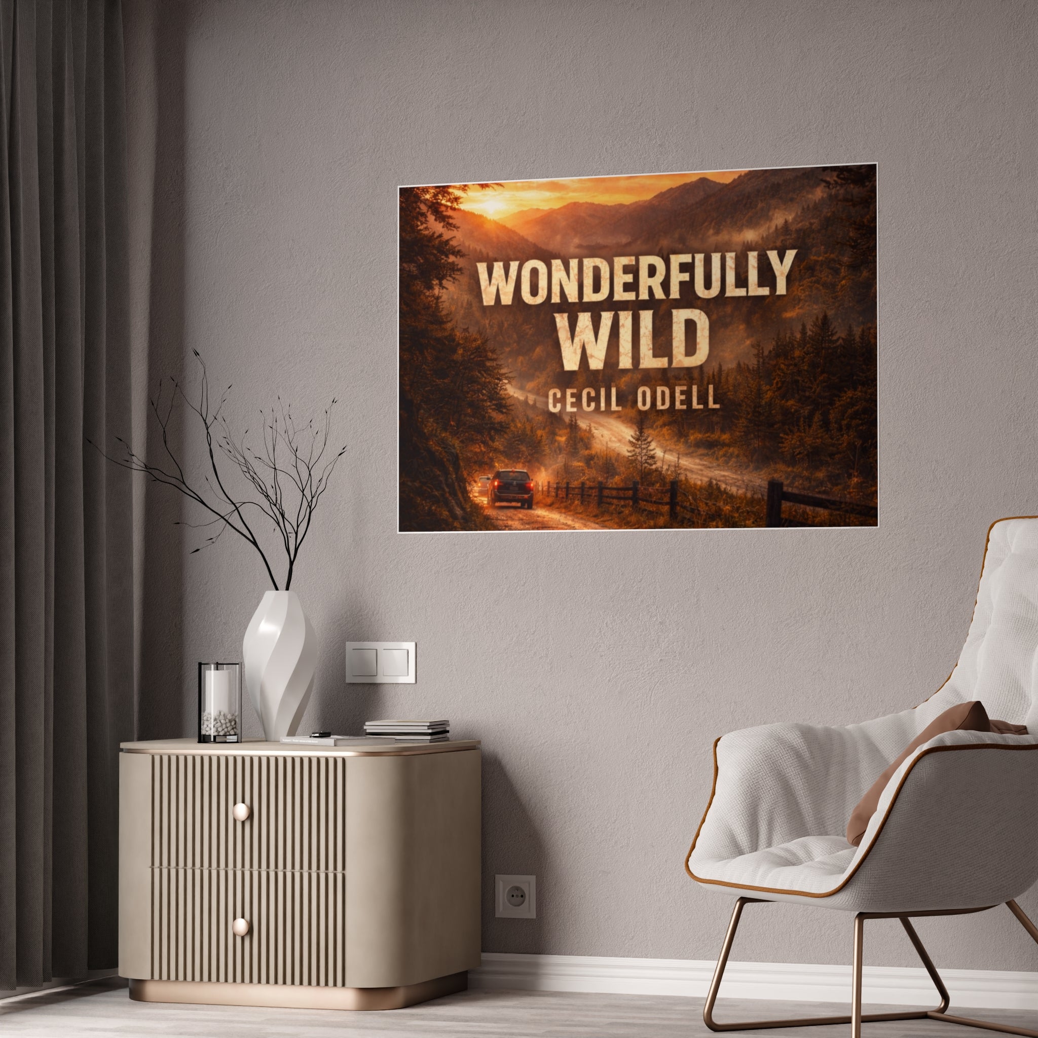 Wonderfully Wild Gloss Poster: Scenic Road Sunset Wall Art