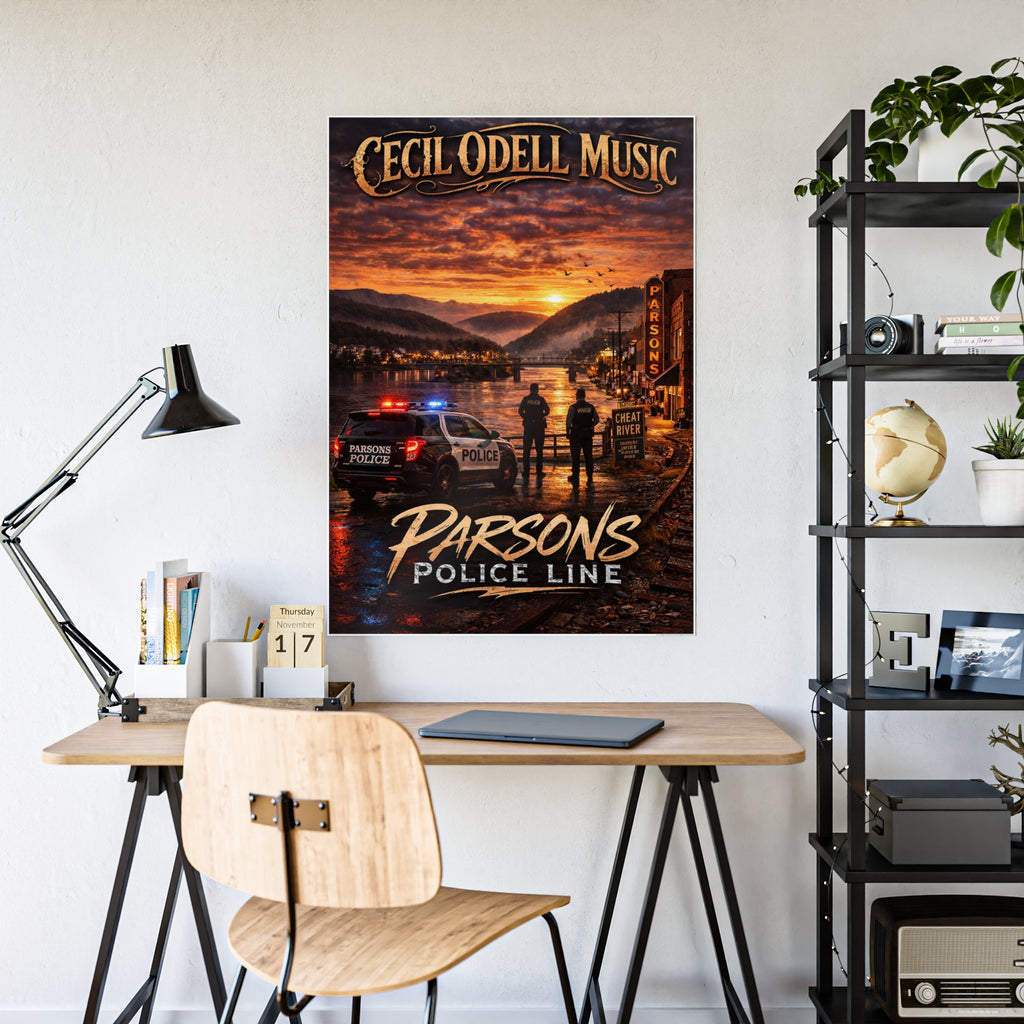 Police Line Poster: "Parsons" Sunset Crime Scene Music Print
