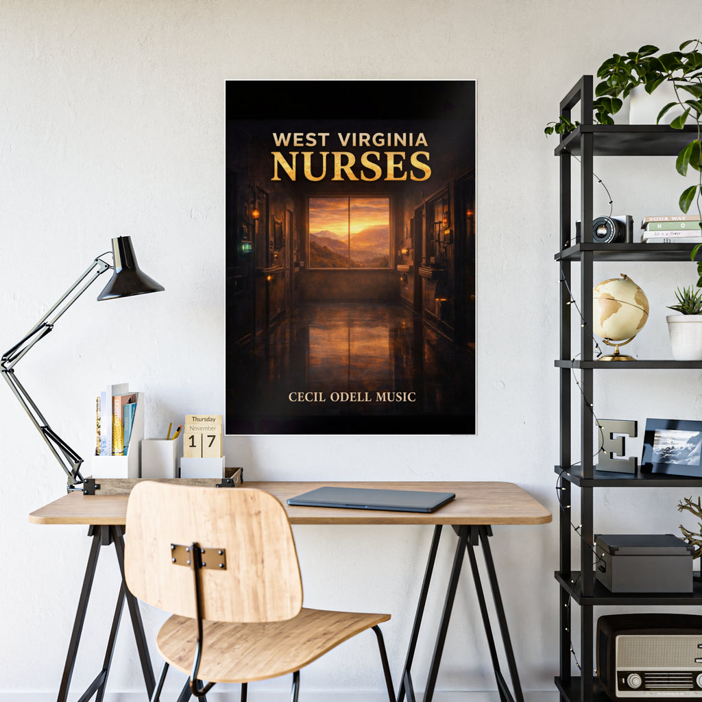 West Virginia Nurses Gloss Poster: Inspirational Hospital Corridor Sunset Art
