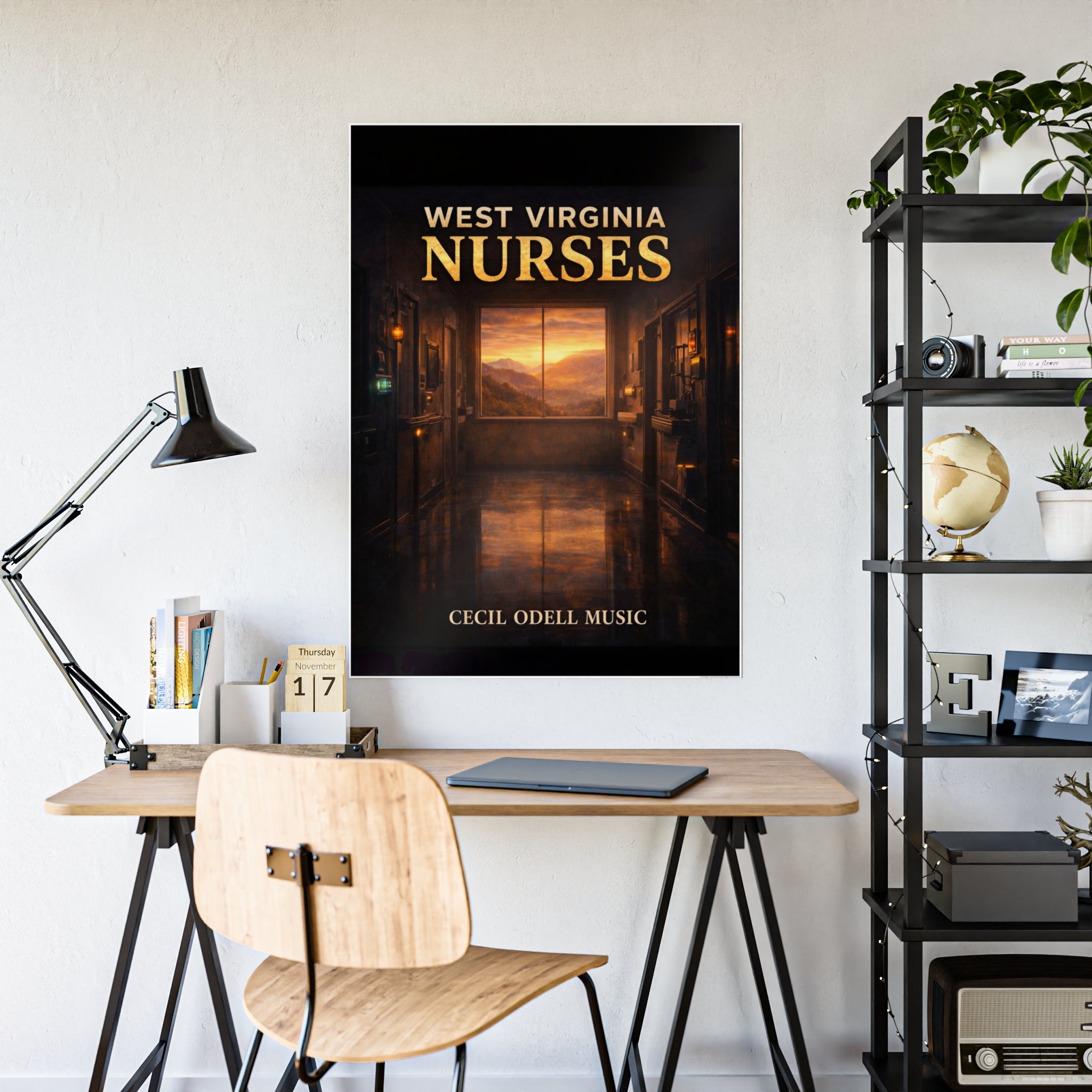 West Virginia Nurses Gloss Poster: Inspirational Hospital Corridor Sunset Art