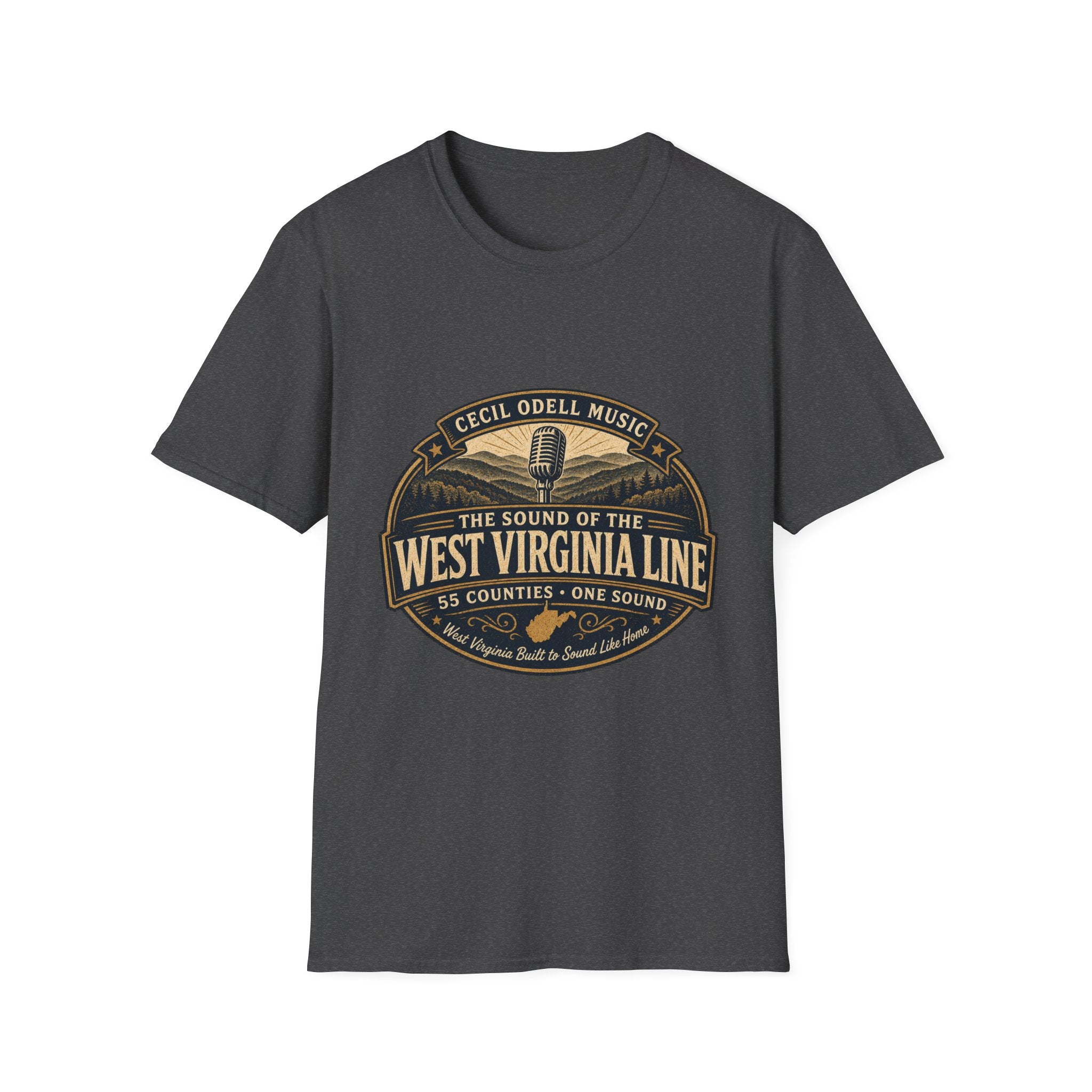 West Virginia Music T-Shirt: "Built to Sound Like Home" Vintage State Guitar Tee