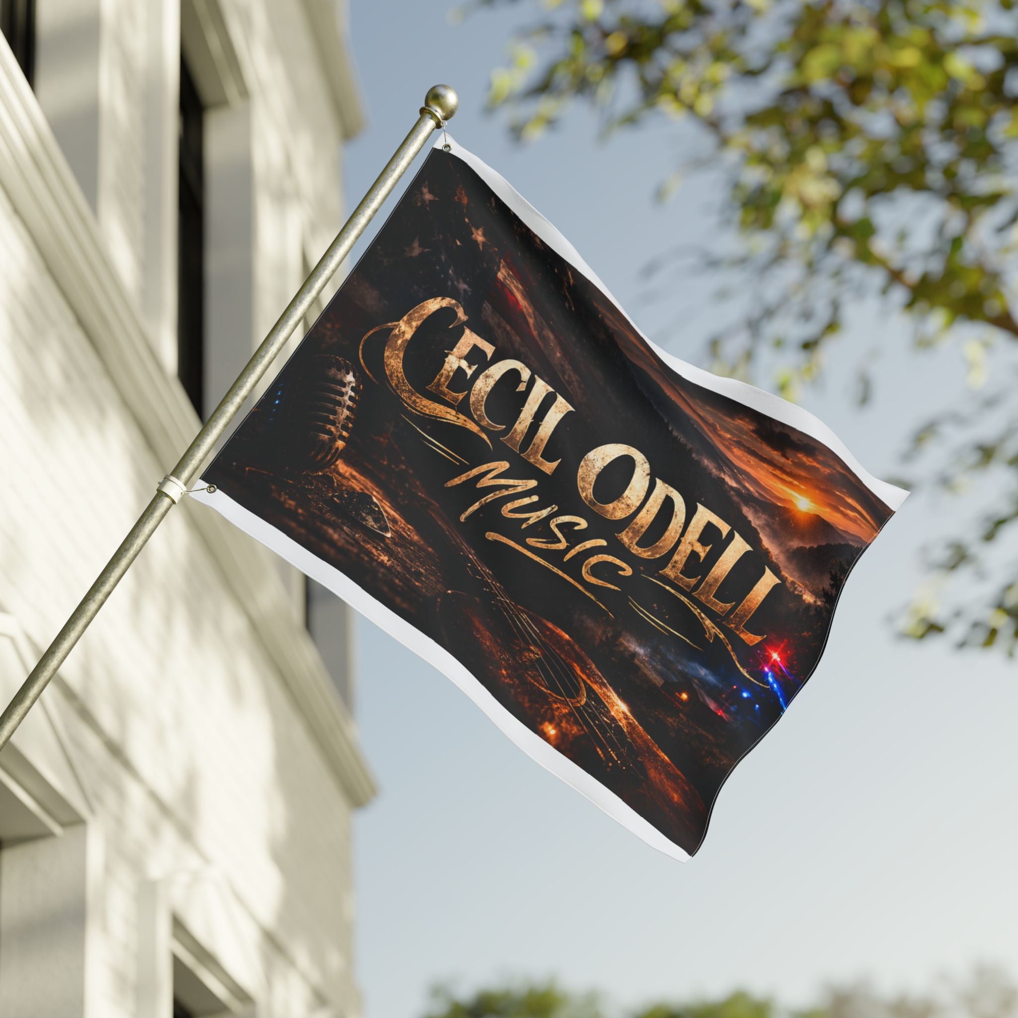 Cecil Odell Music Double-Sided Outdoor Banner Flag