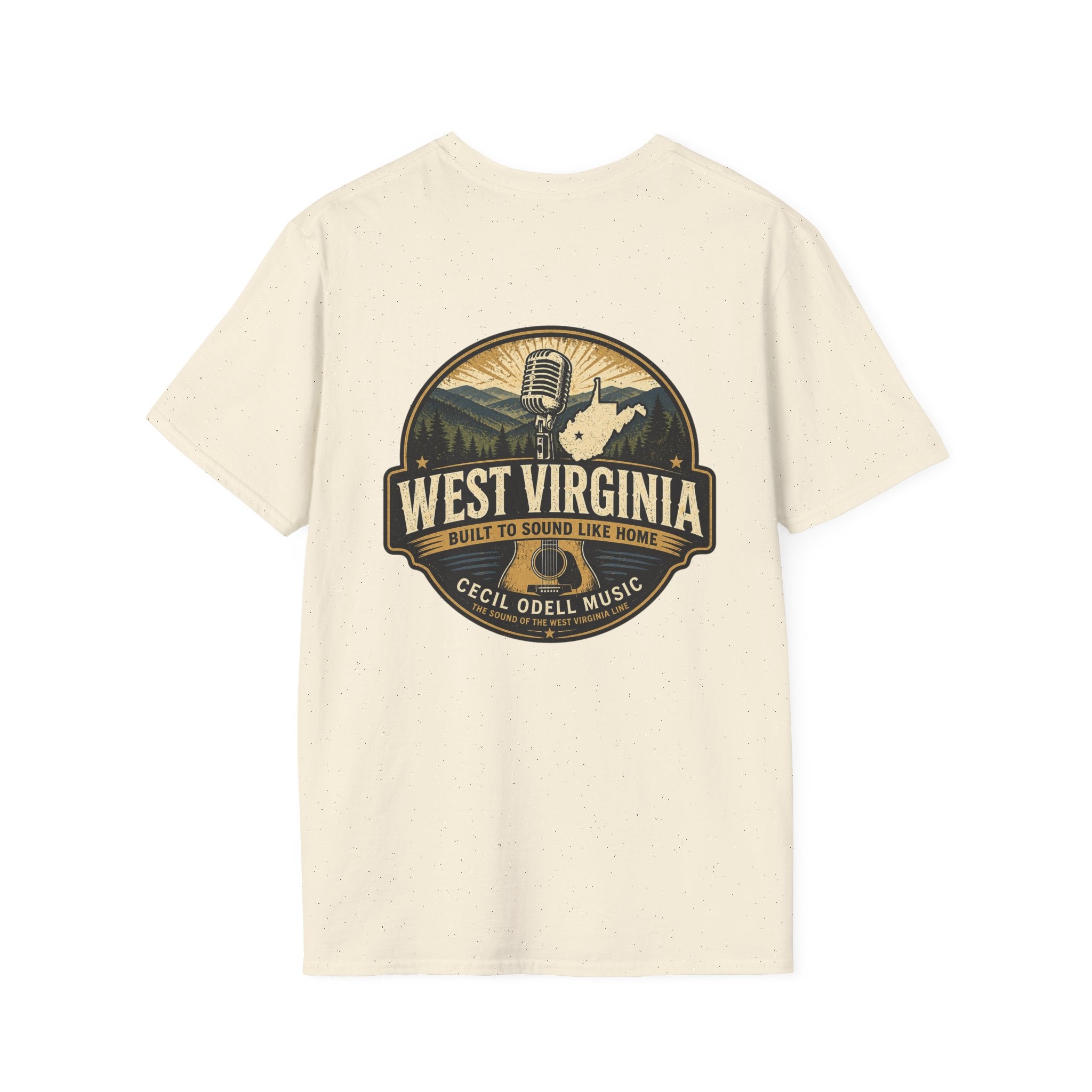 West Virginia Music T-Shirt: "Built to Sound Like Home" Vintage State Guitar Tee