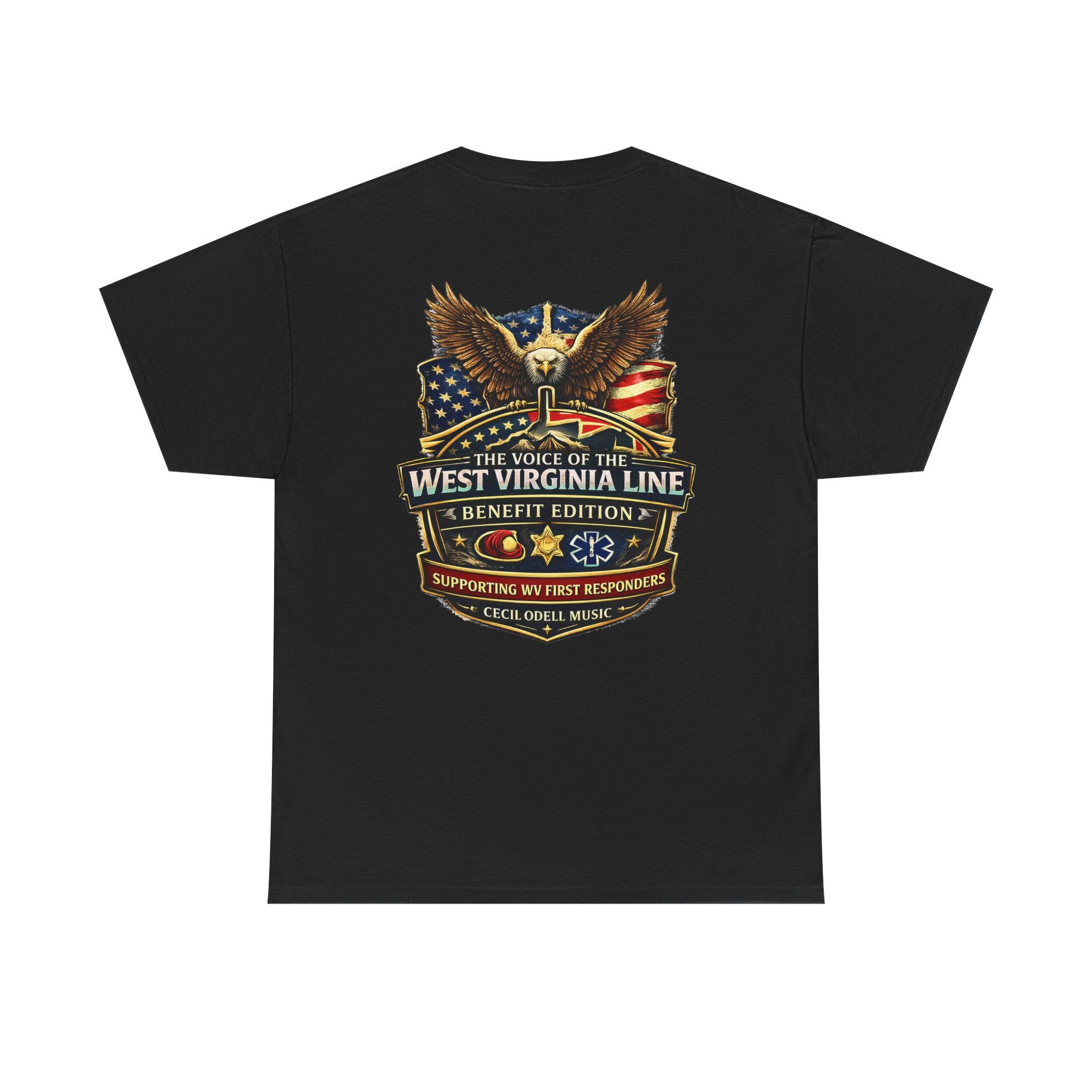 West Virginia Line Benefit Tee: Supporting First Responders (Eagle & Flag)