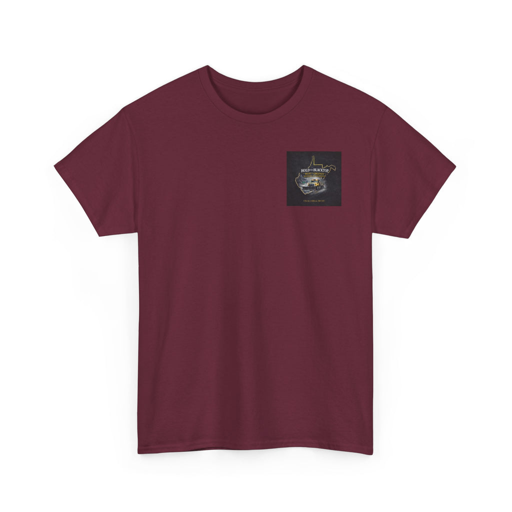 West Virginia 'Hold the Blacktop' Graphic Tee: Vintage Truck State Outline Music Shirt