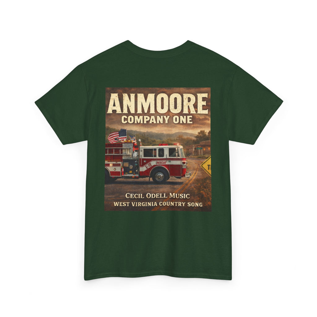 West Virginia Firetruck T-Shirt: Anmoore Company One Vintage Firefighter Tee