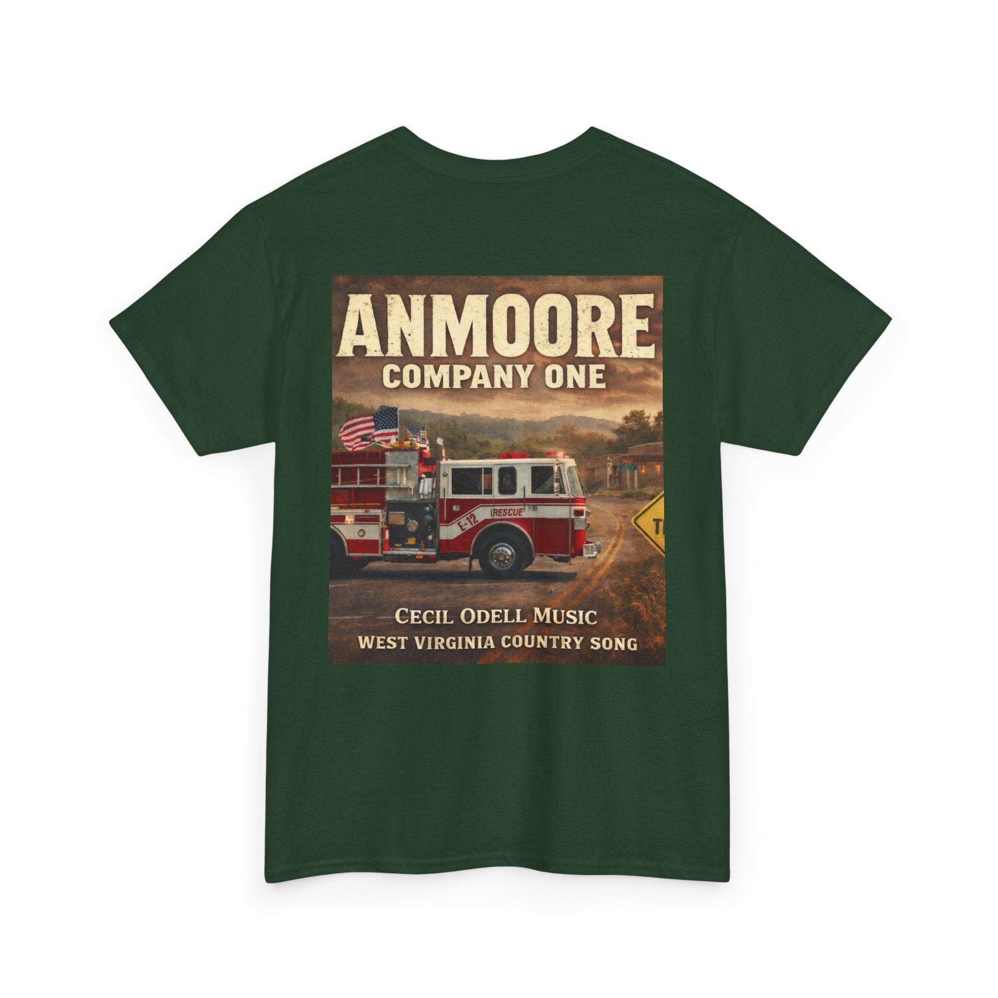 West Virginia Firetruck T-Shirt: Anmoore Company One Vintage Firefighter Tee