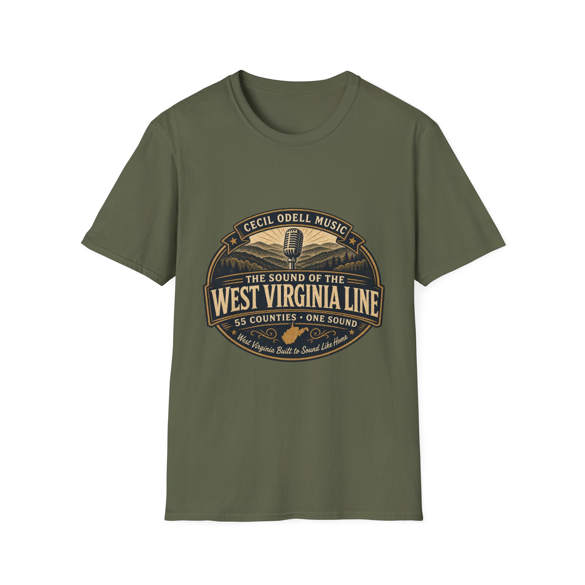 West Virginia Music T-Shirt: "Built to Sound Like Home" Vintage State Guitar Tee