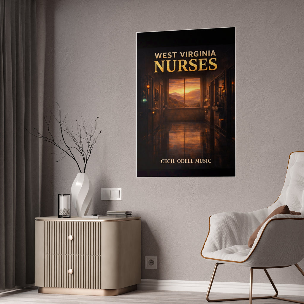 West Virginia Nurses Gloss Poster: Inspirational Hospital Corridor Sunset Art