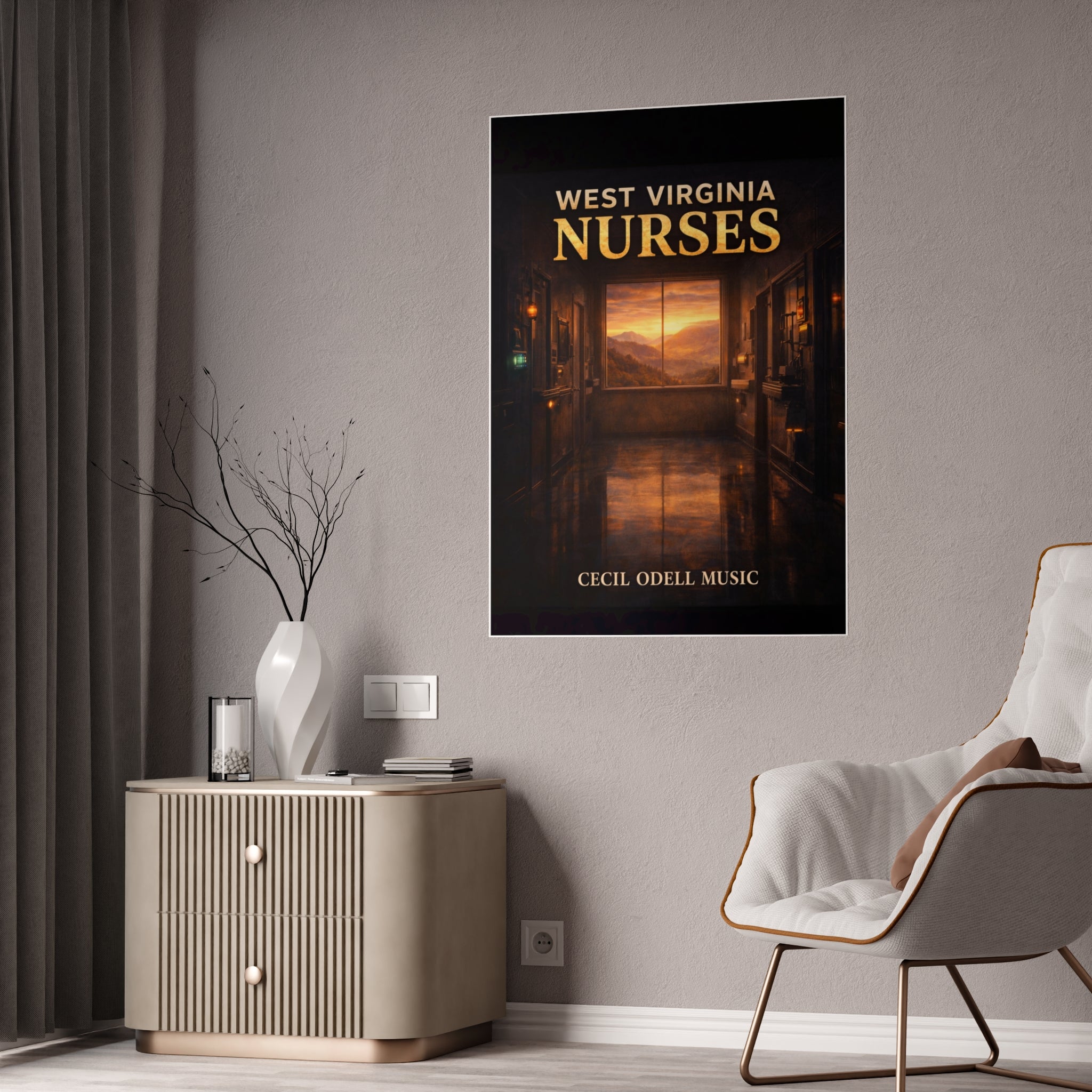 West Virginia Nurses Gloss Poster: Inspirational Hospital Corridor Sunset Art