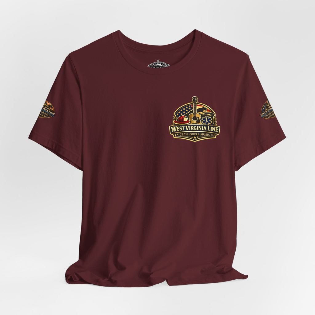 West Virginia Outlaw T-Shirt: Rustic Skull & Guns Country Graphic Tee