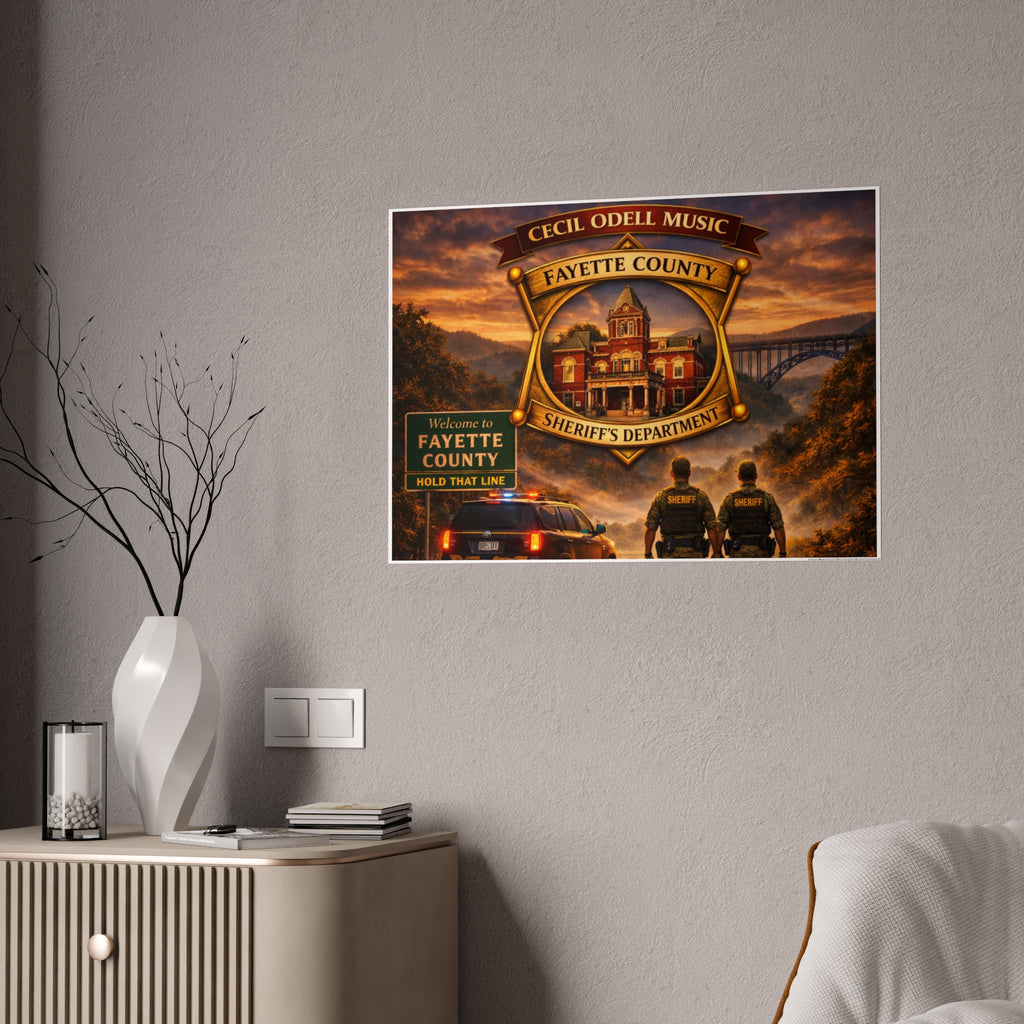 Fayette County Sheriff Badge Poster: 'Cecil Odell Music' Gloss Print