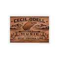 Cecil Odell Music Poster: 'The Sound of the West Virginia Line' Vintage Wood-Style Print