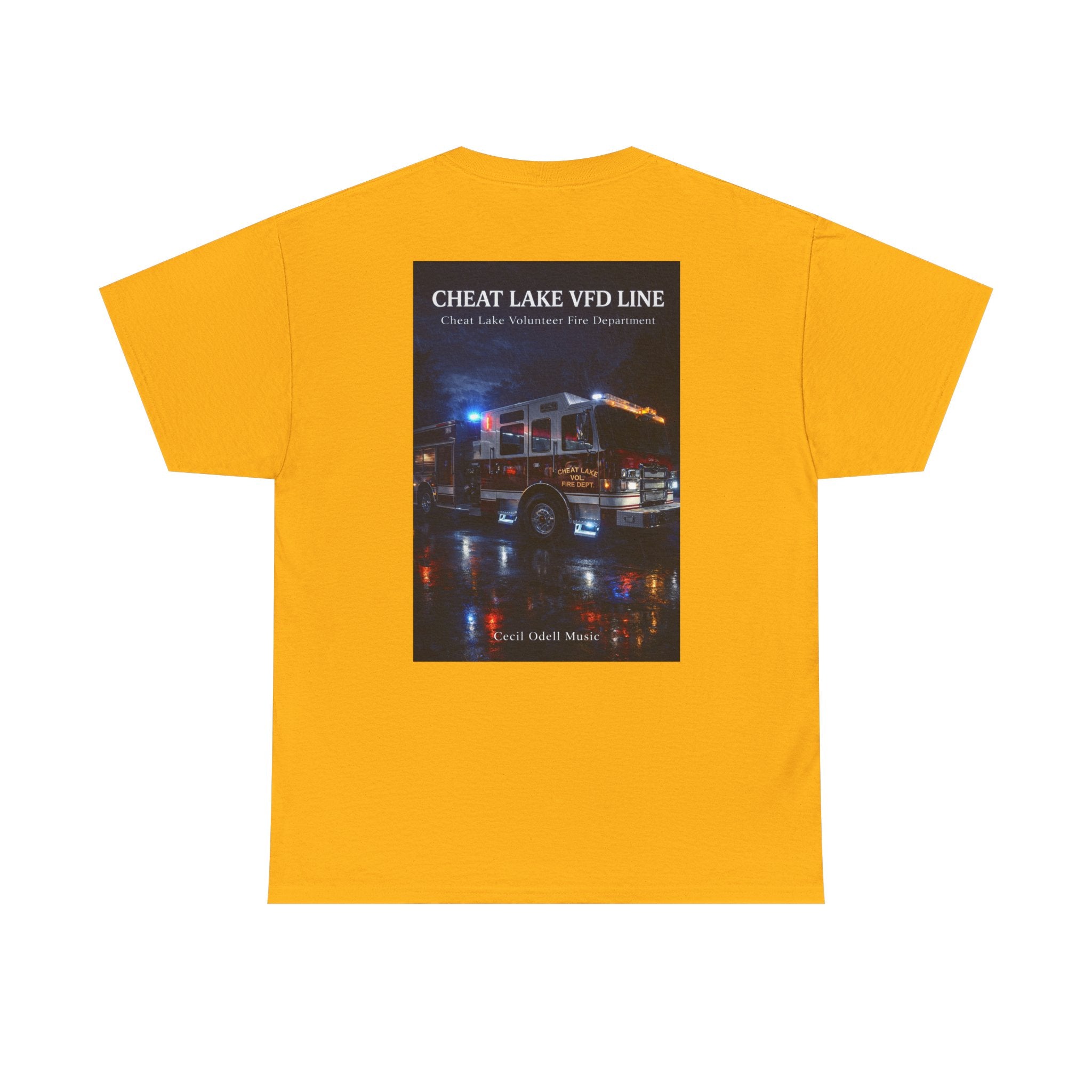 Firetruck Photo Tee: Cheat Lake VFD Line Volunteer Firefighter Shirt