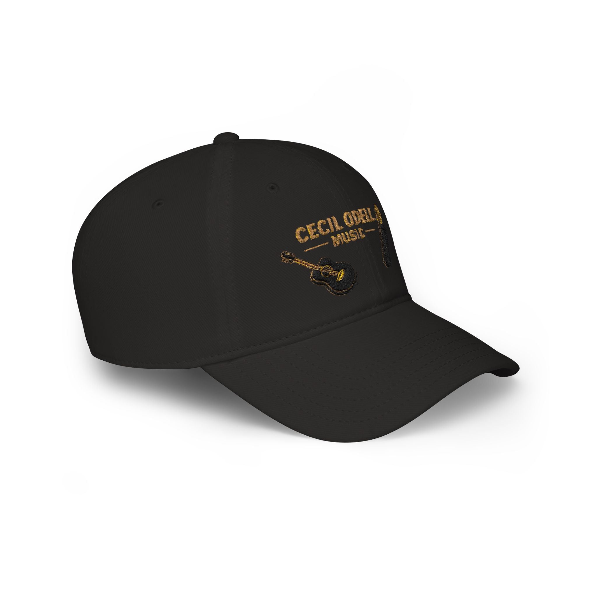 Cecil Odell Music Embroidered Guitar & Mic Low-Profile Baseball Cap