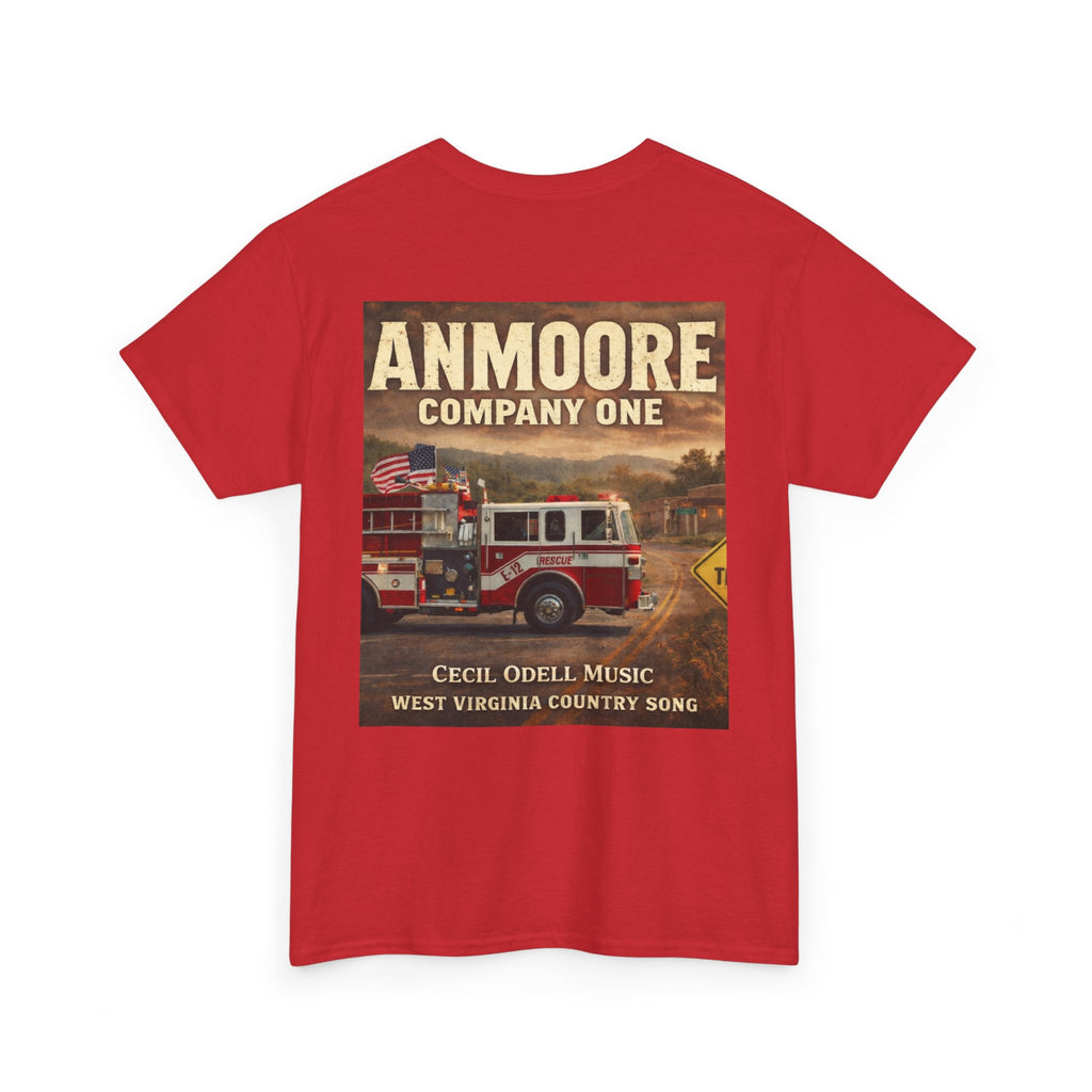 West Virginia Firetruck T-Shirt: Anmoore Company One Vintage Firefighter Tee