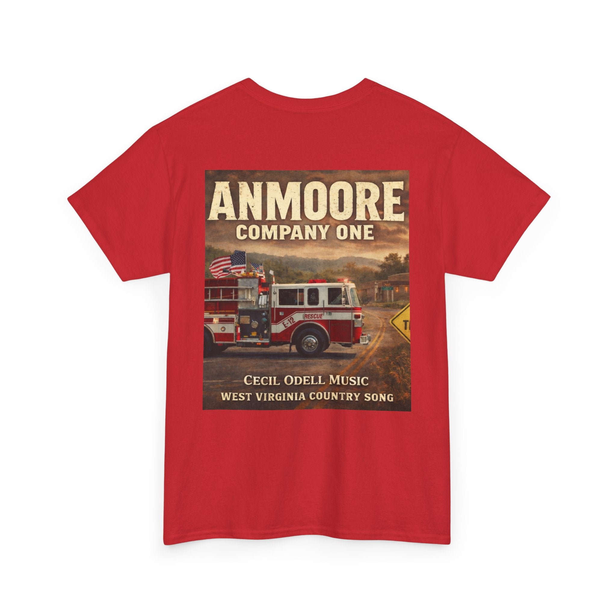 West Virginia Firetruck T-Shirt: Anmoore Company One Vintage Firefighter Tee