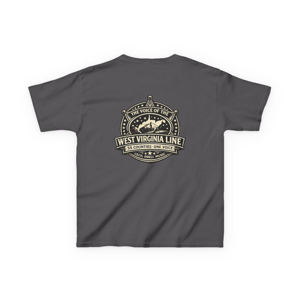 West Virginia Line Kids T‑Shirt: 'The Voice of the West Virginia Line' Vintage Emblem