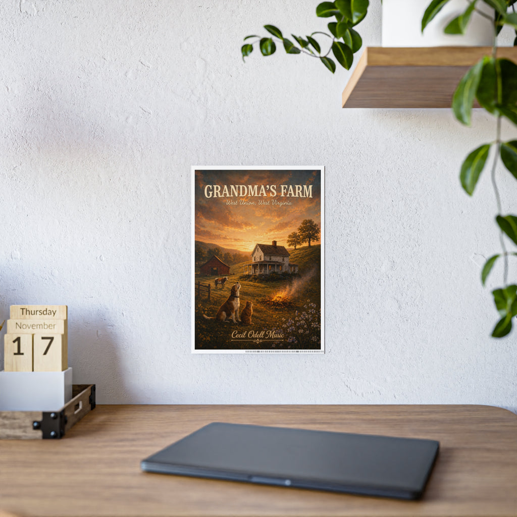 Grandma's Farm Poster Print: West Union West Virginia Rustic Country Wall Art