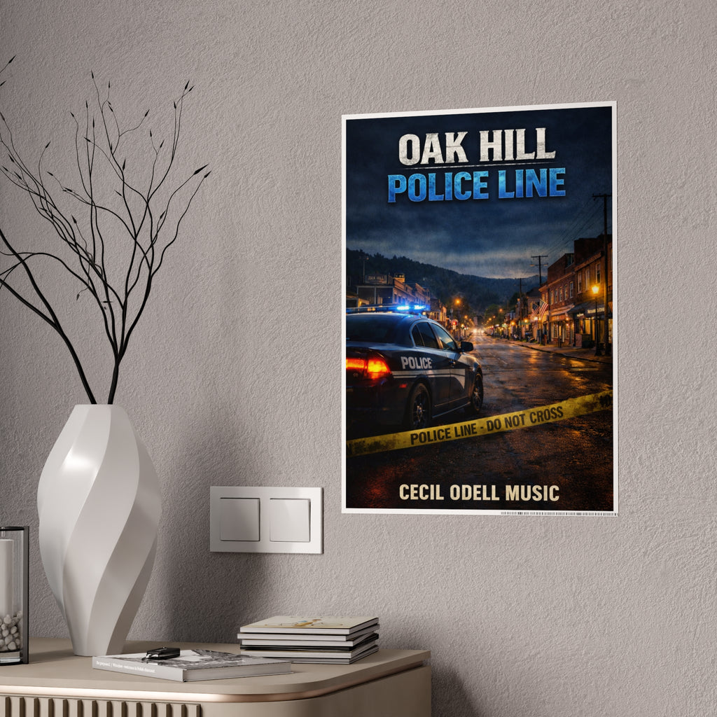 Oak Hill Police Line Gloss Poster: Crime Thriller Movie/Book Wall Art