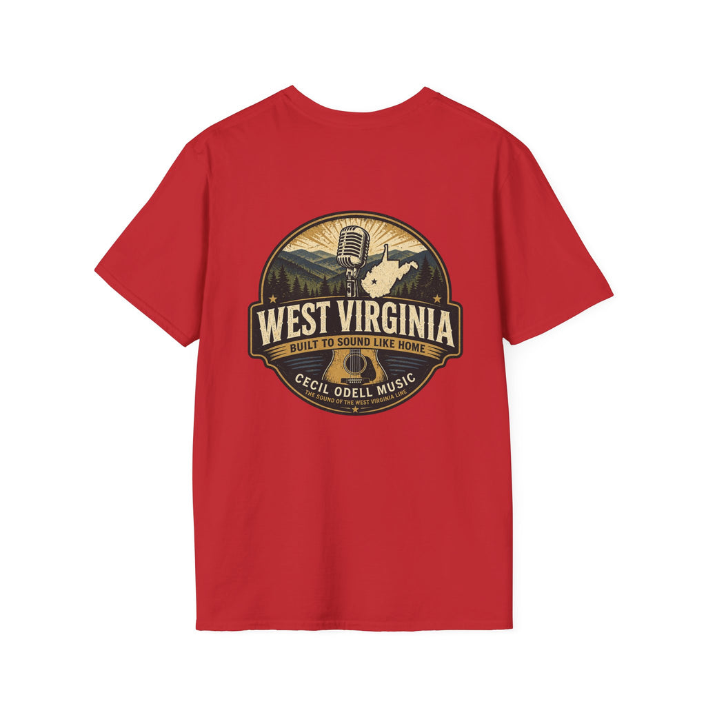 West Virginia Music T-Shirt: "Built to Sound Like Home" Vintage State Guitar Tee