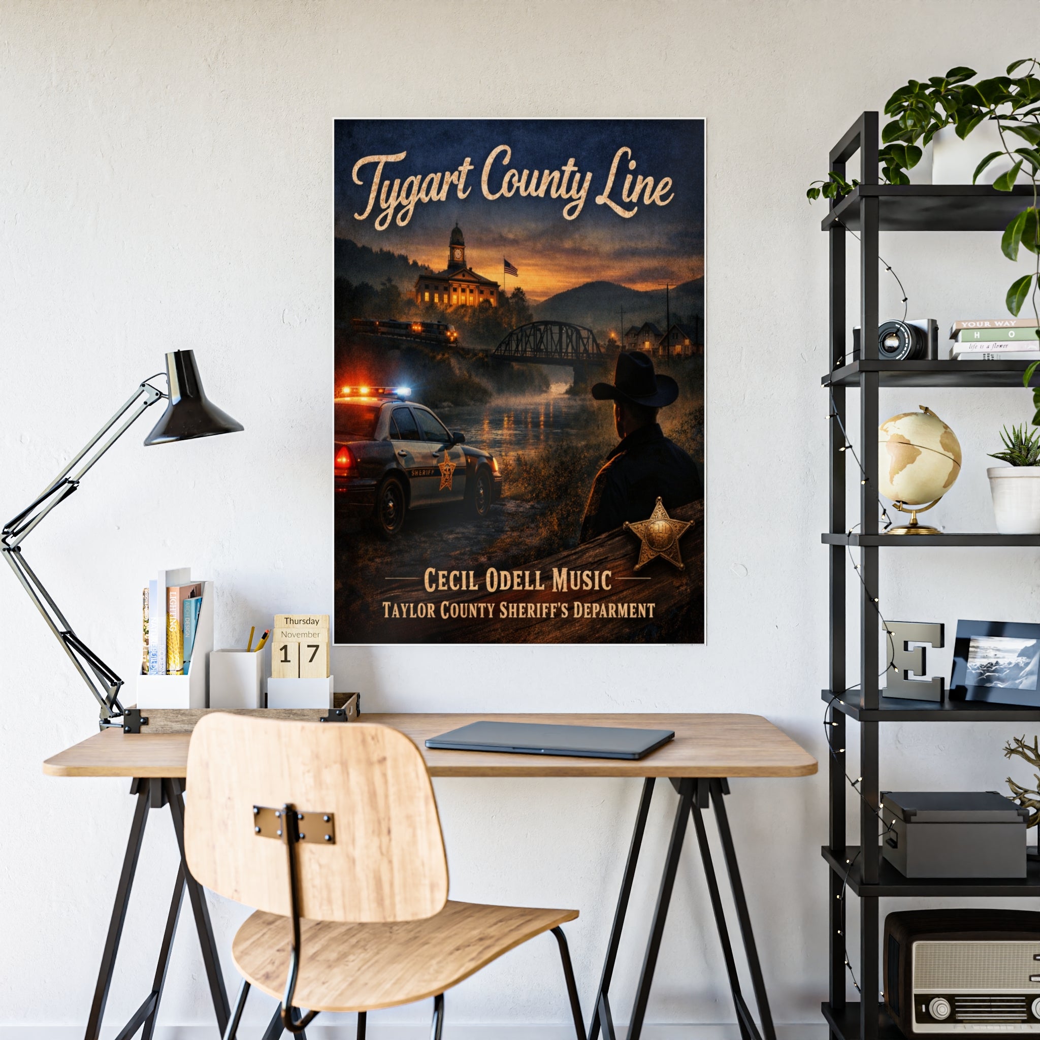 Gloss Poster - Tygart County Line Vintage Sheriff Music Print