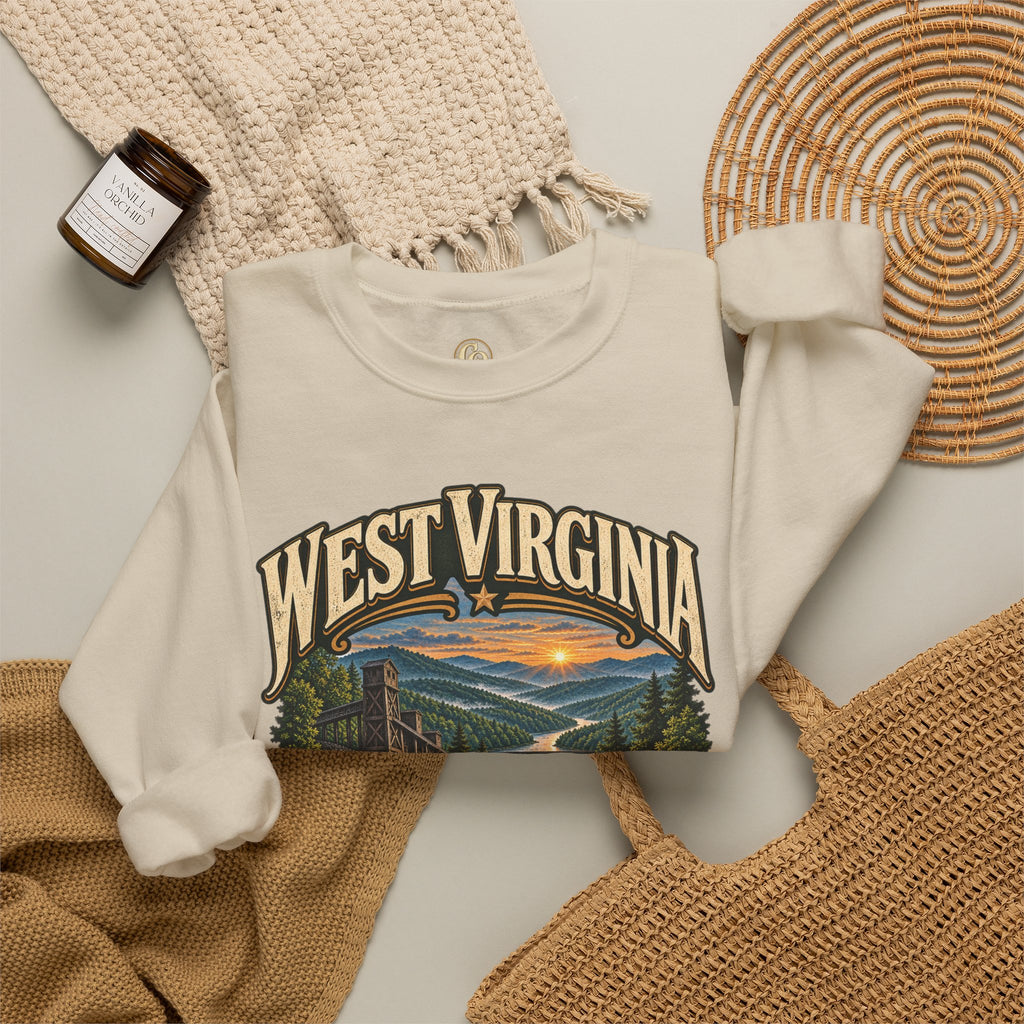 West Virginia Mountain Made Crewneck Sweatshirt — Scenic State Pride Pullover