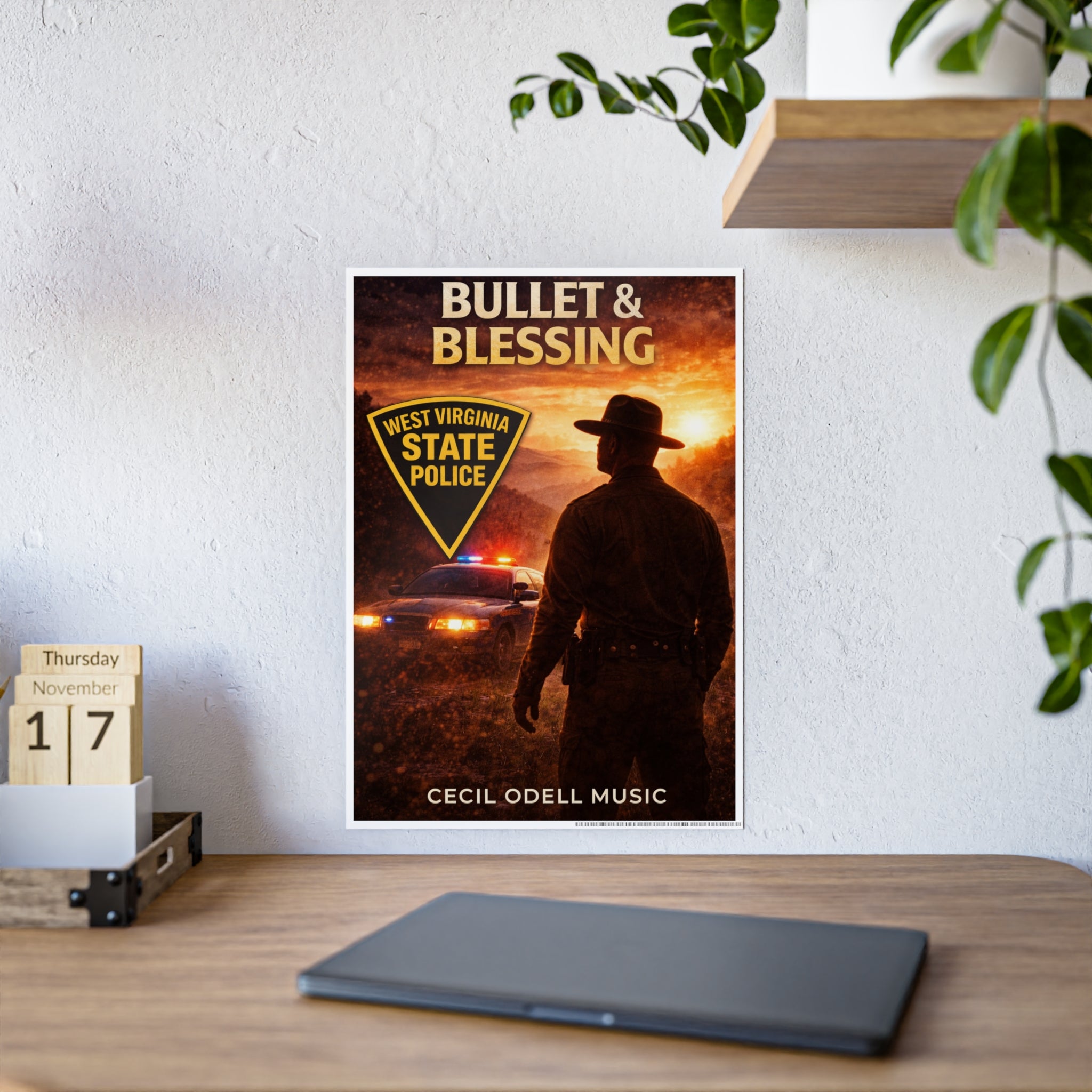 Bullet & Blessing Poster — West Virginia State Police Music Print