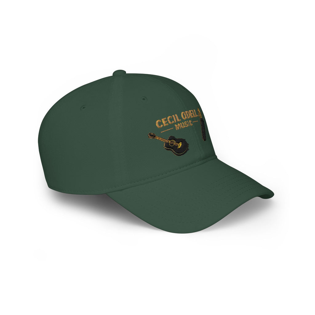 Cecil Odell Music Embroidered Guitar & Mic Low-Profile Baseball Cap