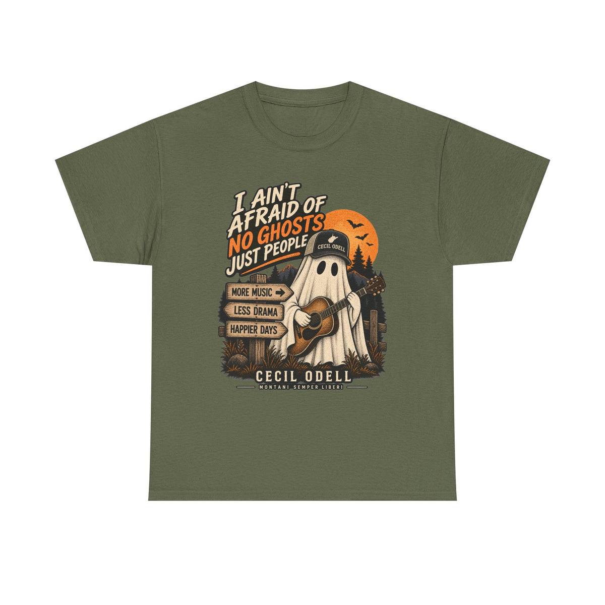 I Ain't Afraid of No Ghosts, Just People Halloween Tee | Cecil Odell